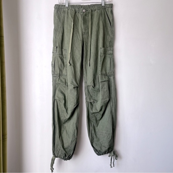 Princess Polly Pants - Princess Polly Olive Green Cargo Drawstring Waist Pants 4